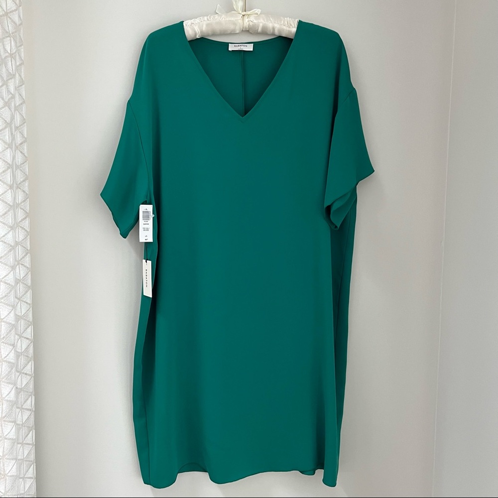 Never worn Babaton green silk dress.